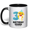 Чашка з кольоровою ручкою Baby Shark 3 роки Чорний фото