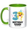 Чашка з кольоровою ручкою Baby Shark 3 роки Лаймовий фото