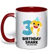 Чашка з кольоровою ручкою Baby Shark 3 роки Червоний фото