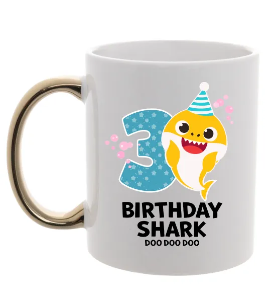 Чашка з кольоровою ручкою Baby Shark 3 роки Золото фото