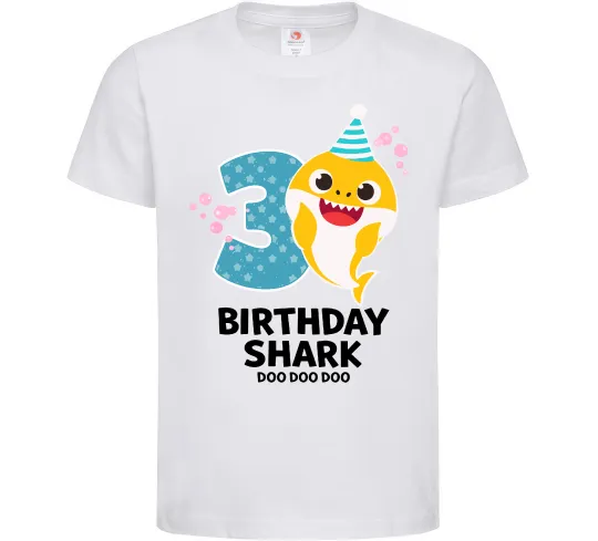 Дитяча футболка Baby Shark 3 роки Білий фото