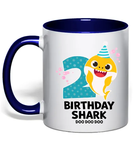 Чашка с цветной ручкой Baby Shark 2 роки Глубокий темно-синий фото