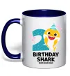 Чашка с цветной ручкой Baby Shark 2 роки Глубокий темно-синий фото