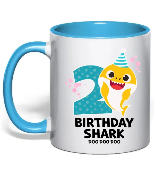 Чашка с цветной ручкой Baby Shark 2 роки Голубой фото