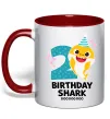 Чашка с цветной ручкой Baby Shark 2 роки Красный фото