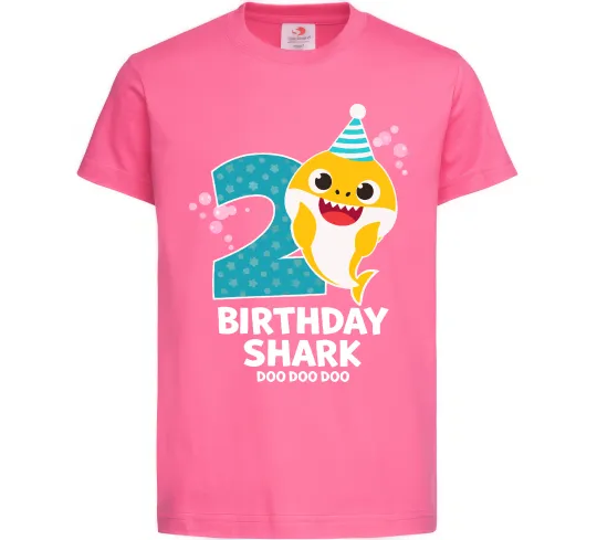 Детская футболка Baby Shark 2 роки Ярко-розовый фото