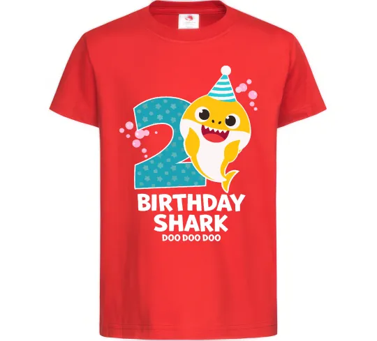 Детская футболка Baby Shark 2 роки Красный фото
