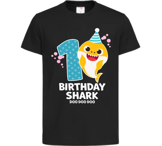 Дитяча футболка Baby Shark 1 рік Чорний фото