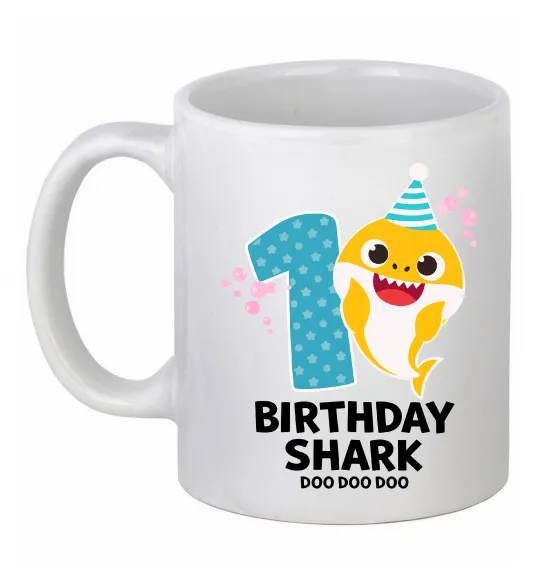Чашка керамічна Baby Shark 1 рік Білий фото