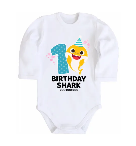 Детский боди Baby Shark 1 рік Белый фото