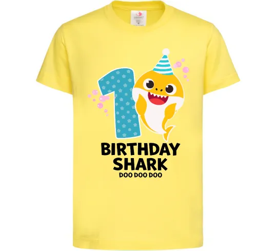 Дитяча футболка Baby Shark 1 рік Лимонний фото