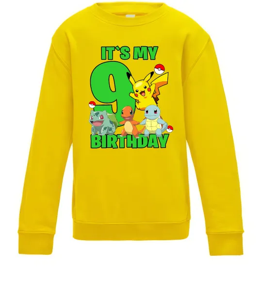 Детский Свитшот Pokemon birthday 9 Солнечно желтый фото