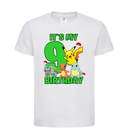 Детская футболка Pokemon birthday 9 Белый фото