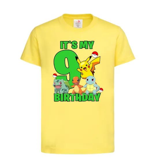 Детская футболка Pokemon birthday 9 Лимонный фото