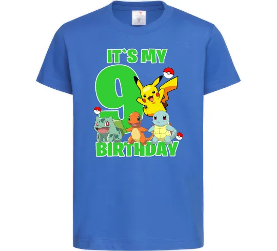 Детская футболка Pokemon birthday 9 Ярко-синий фото