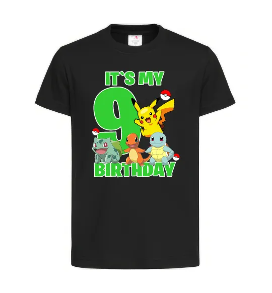 Детская футболка Pokemon birthday 9 Черный фото