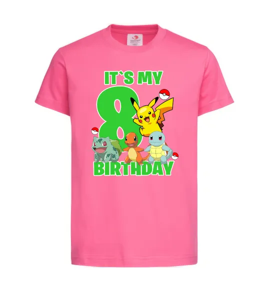 Дитяча футболка Pokemon birthday 8 Яскраво-рожевий фото