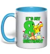 Чашка с цветной ручкой Pokemon birthday 8 Голубой фото