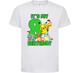Детская футболка Pokemon birthday 8 Белый фото