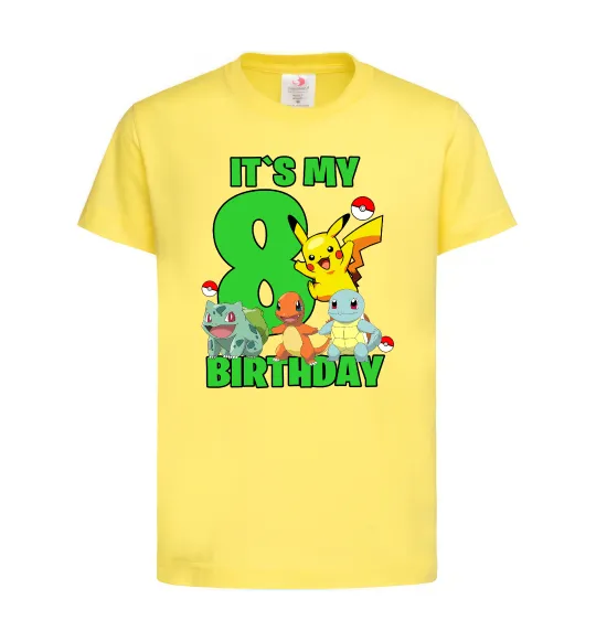 Дитяча футболка Pokemon birthday 8 Лимонний фото