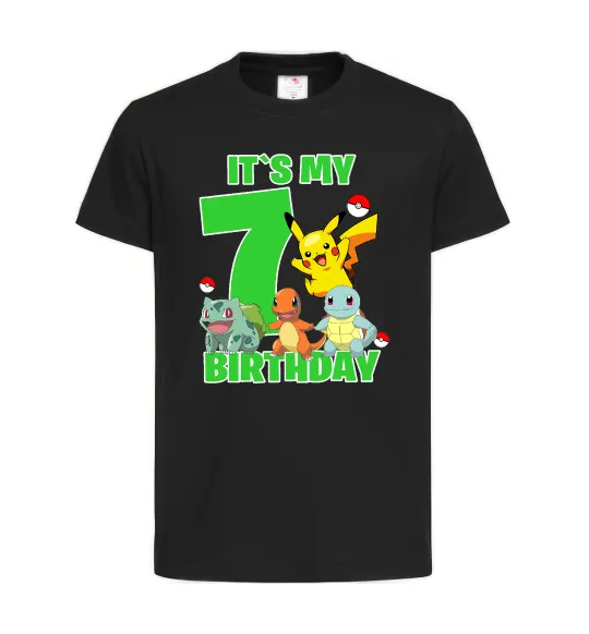 Детская футболка Pokemon birthday 7 Черный фото