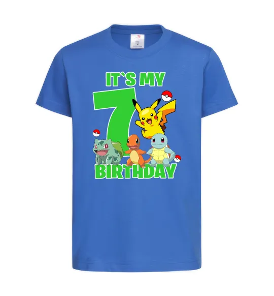Детская футболка Pokemon birthday 7 Ярко-синий фото