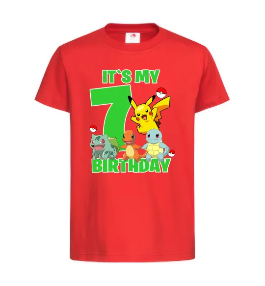 Детская футболка Pokemon birthday 7 Красный фото