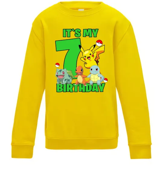 Детский Свитшот Pokemon birthday 7 Солнечно желтый фото