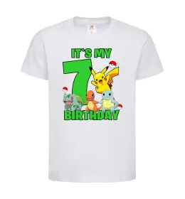 Детская футболка Pokemon birthday 7 Белый фото