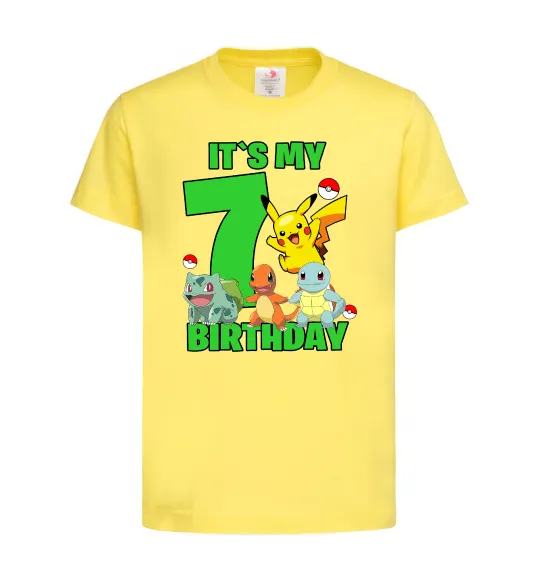 Детская футболка Pokemon birthday 7 Лимонный фото