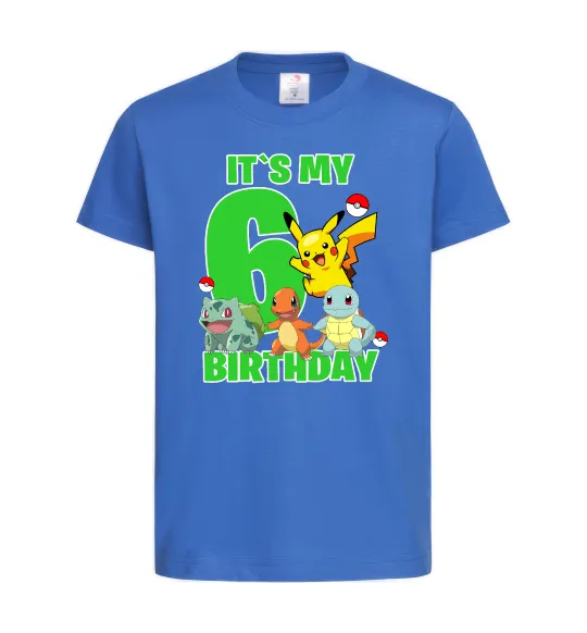 Дитяча футболка Pokemon birthday 6 Яскраво-синій фото