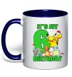 Чашка с цветной ручкой Pokemon birthday 6 Глубокий темно-синий фото