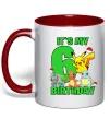 Чашка с цветной ручкой Pokemon birthday 6 Красный фото