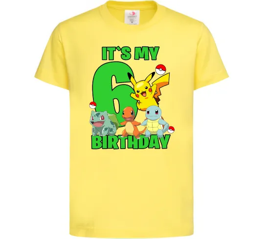 Детская футболка Pokemon birthday 6 Лимонный фото