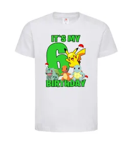 Детская футболка Pokemon birthday 6 Белый фото