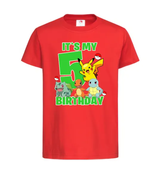 Детская футболка Pokemon birthday 5 Красный фото