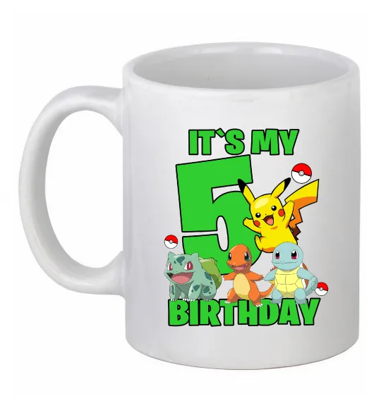 Чашка керамічна Pokemon birthday 5 Білий фото