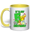 Чашка з кольоровою ручкою Pokemon birthday 5 Лимонний фото