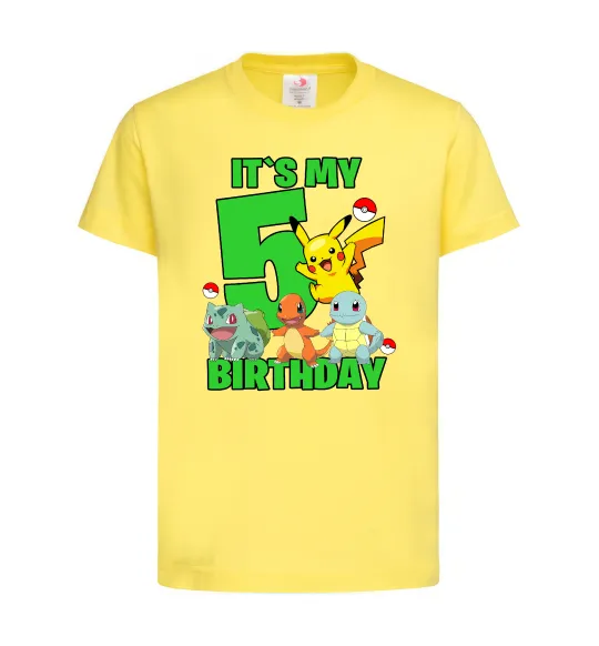 Детская футболка Pokemon birthday 5 Лимонный фото