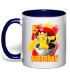 Чашка с цветной ручкой Пікачу День народження 5 Глубокий темно-синий фото