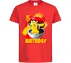 Детская футболка Пікачу День народження 5 Красный фото