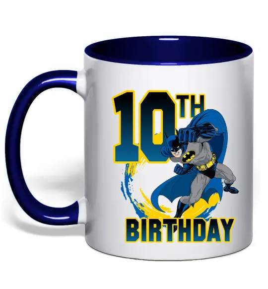 Чашка с цветной ручкой Batman Birthday 10 Глубокий темно-синий фото