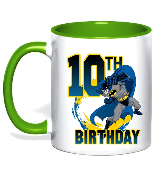 Чашка с цветной ручкой Batman Birthday 10 Лаймовый фото