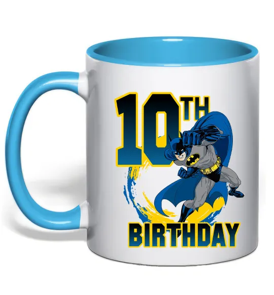 Чашка с цветной ручкой Batman Birthday 10 Голубой фото