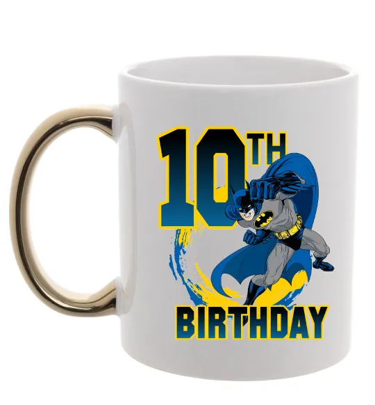 Чашка с цветной ручкой Batman Birthday 10 Золото фото
