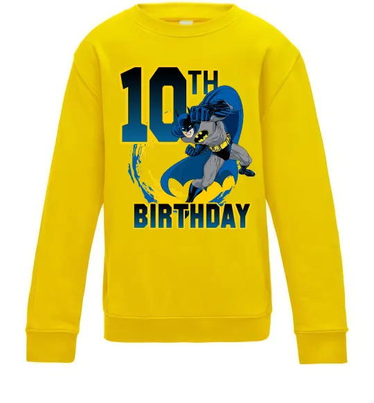 Детский Свитшот Batman Birthday 10 Солнечно желтый фото