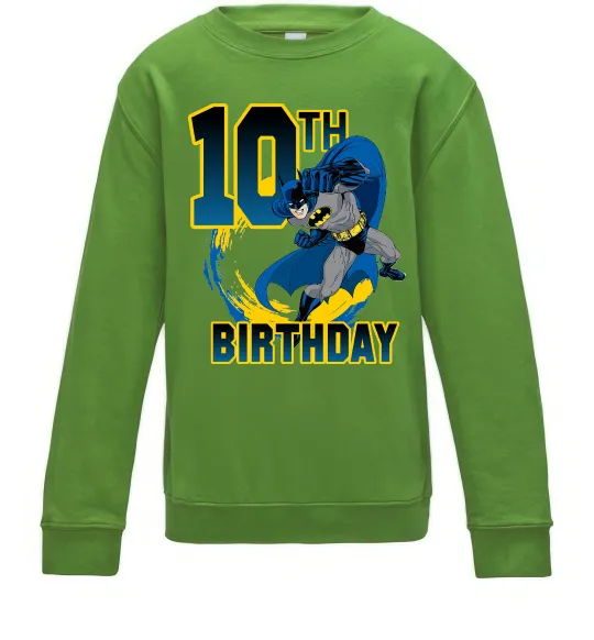 Детский Свитшот Batman Birthday 10 Лаймовый фото