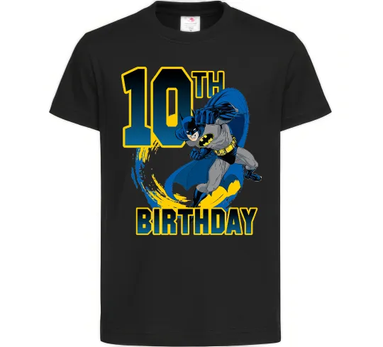 Детская футболка Batman Birthday 10 Черный фото