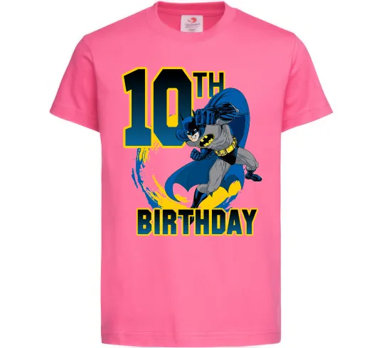 Детская футболка Batman Birthday 10 Ярко-розовый фото