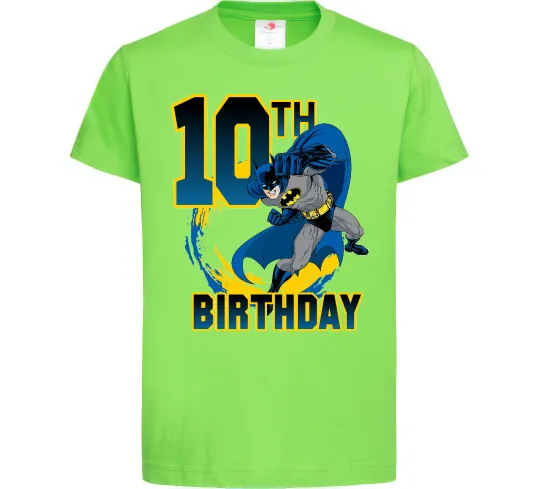 Детская футболка Batman Birthday 10 Лаймовый фото